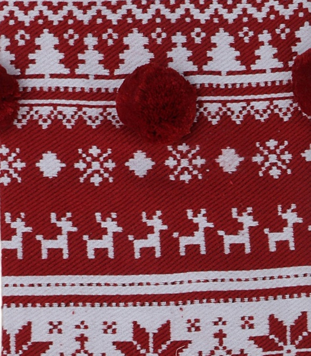 Maroon and White Jacquard Christmas Stocking