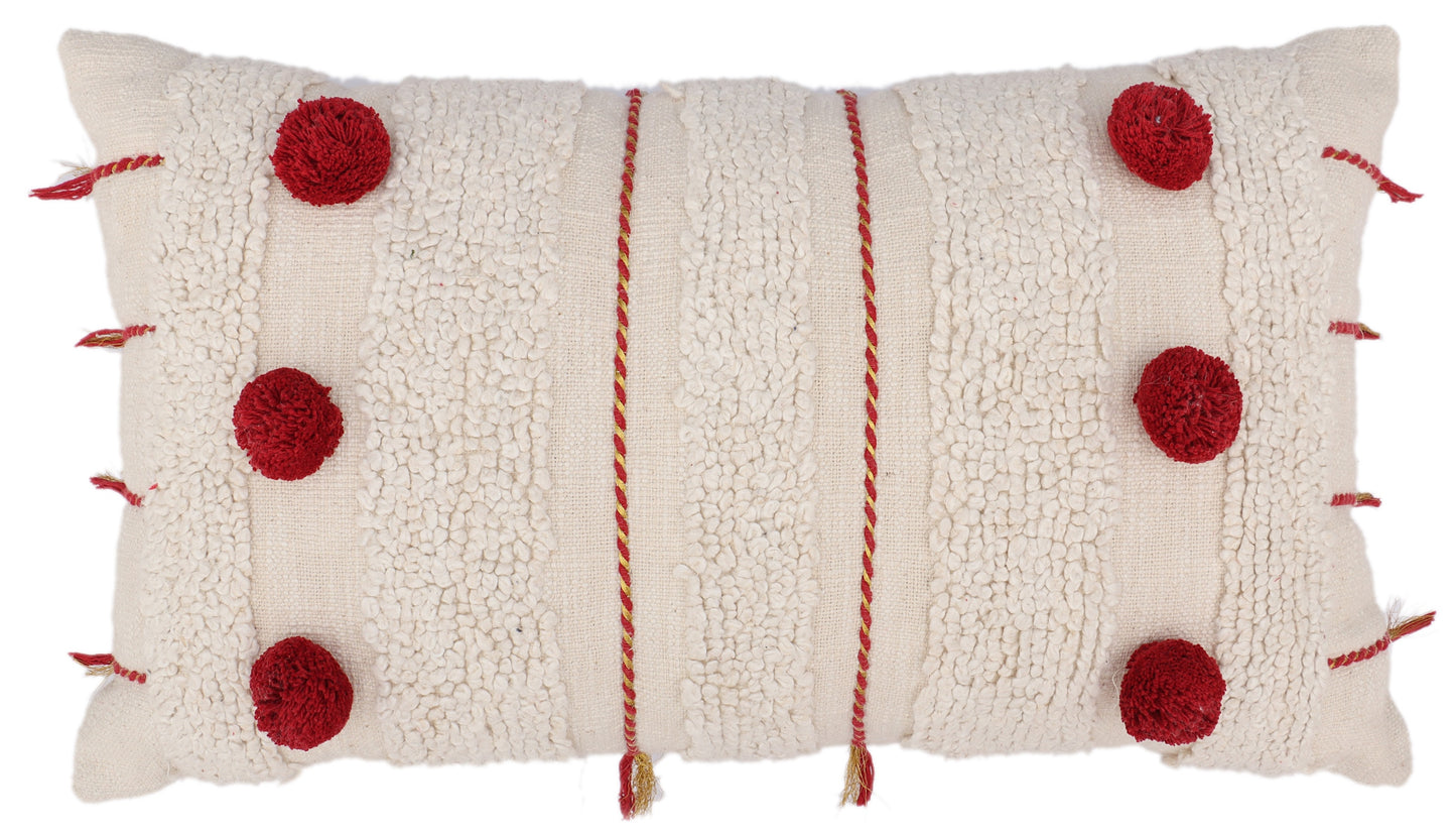 White Cotton Slub Cushion Cover