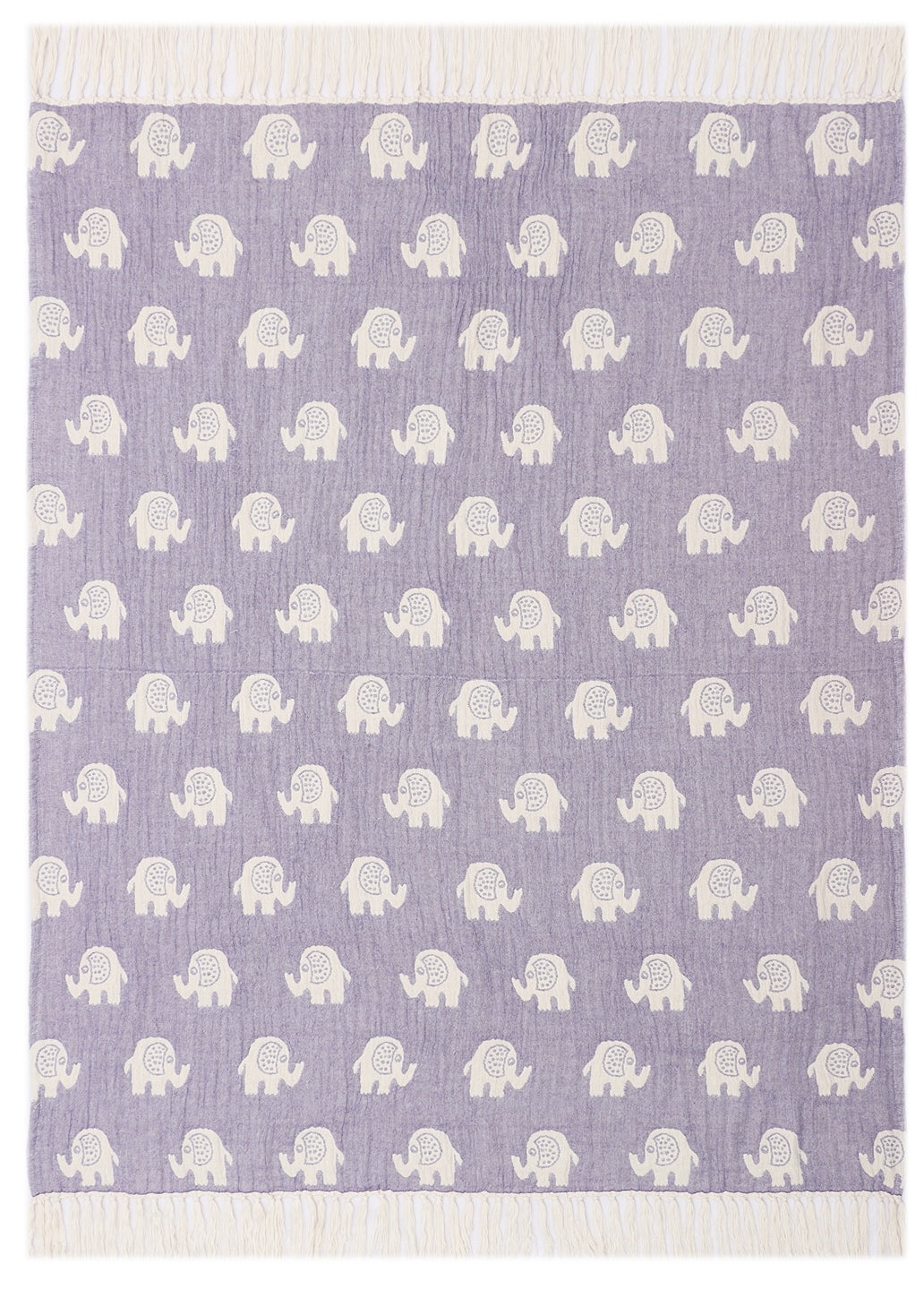 Lavender and Ivory Reversible Cotton Jacquard Throw