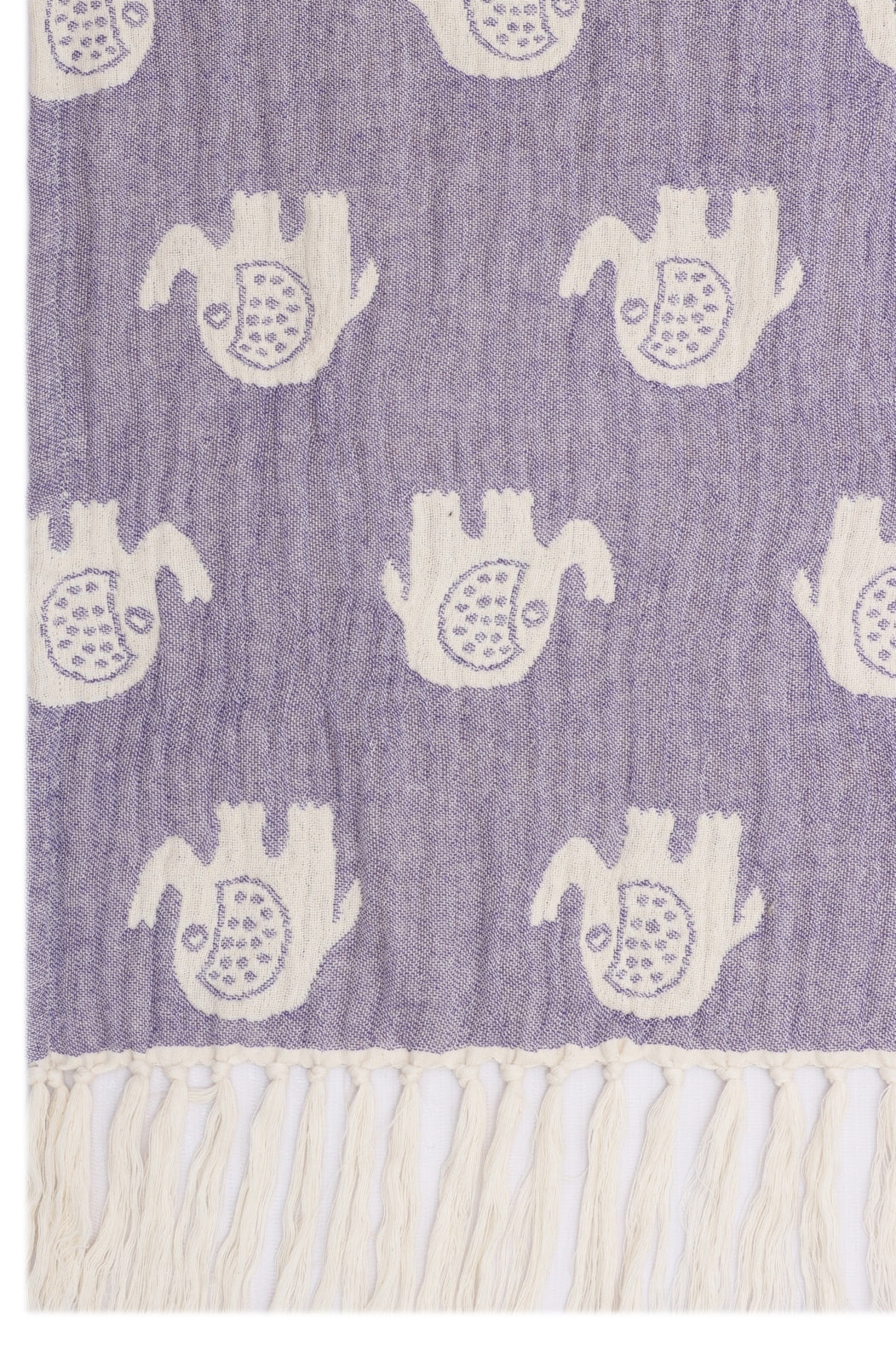 Lavender and Ivory Reversible Cotton Jacquard Throw
