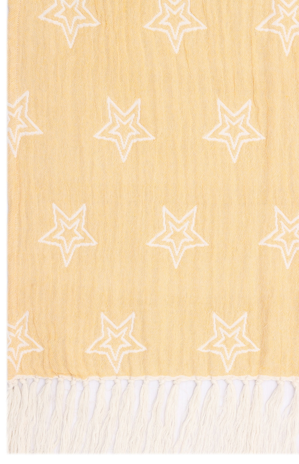 Yellow and Ivory Reversible Cotton Jacquard Throw