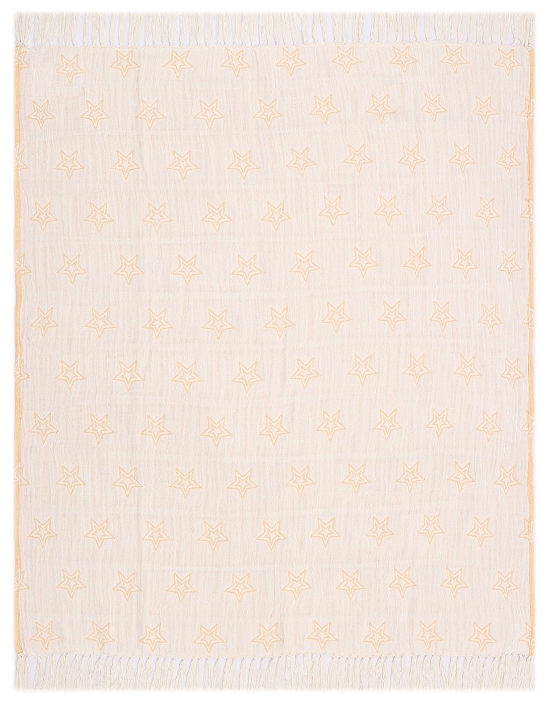 Yellow and Ivory Reversible Cotton Jacquard Throw