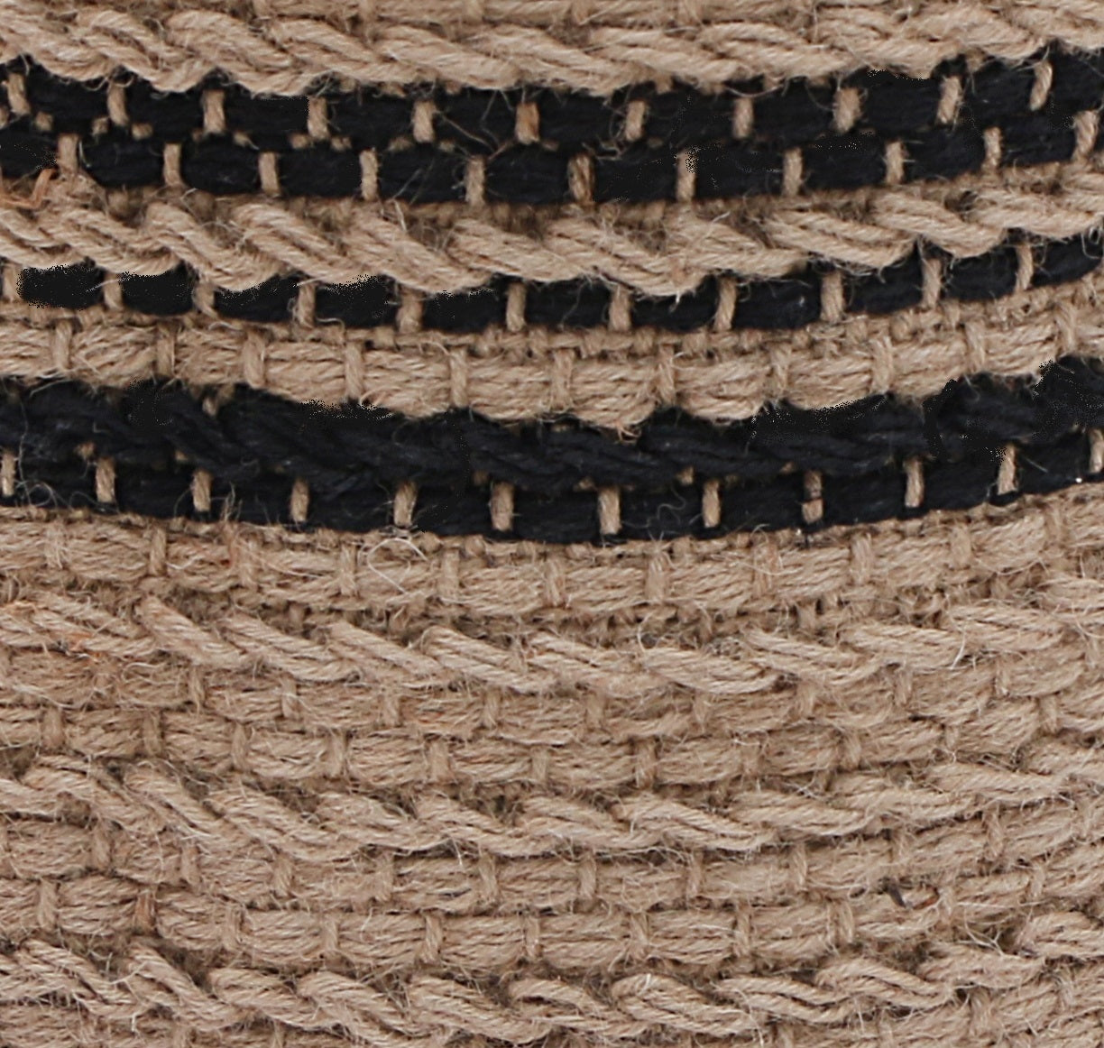 Black and Beige Hand Woven Jute Basket
