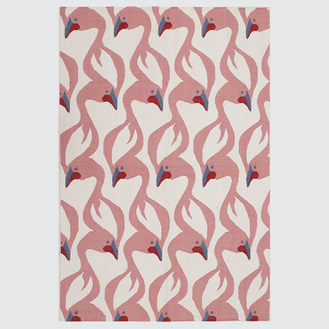 Pink and White Hand Woven Kilim - 5'x8'