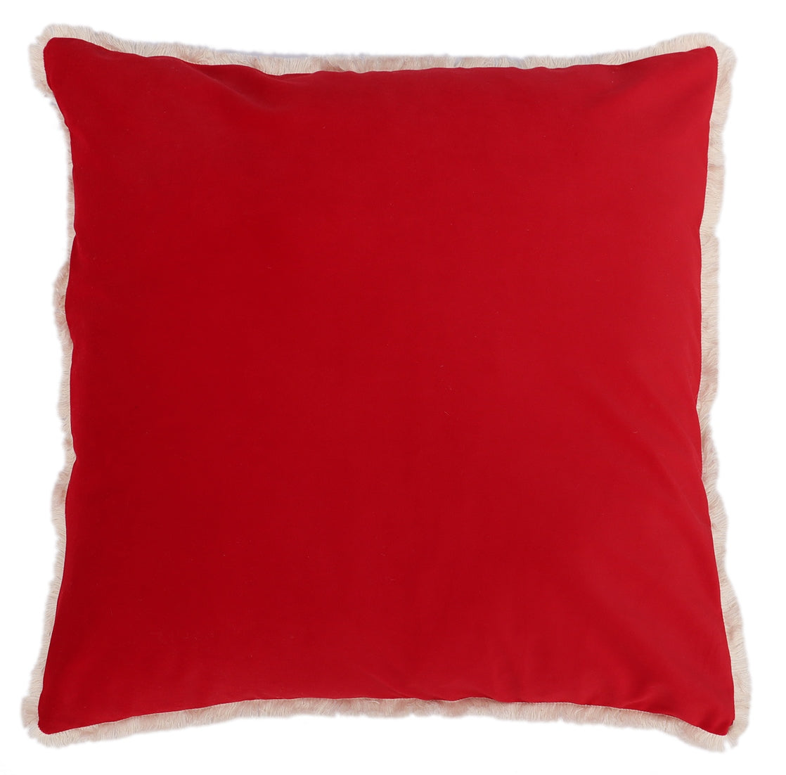 Red Chenille Plain Dyed Cushion Cover