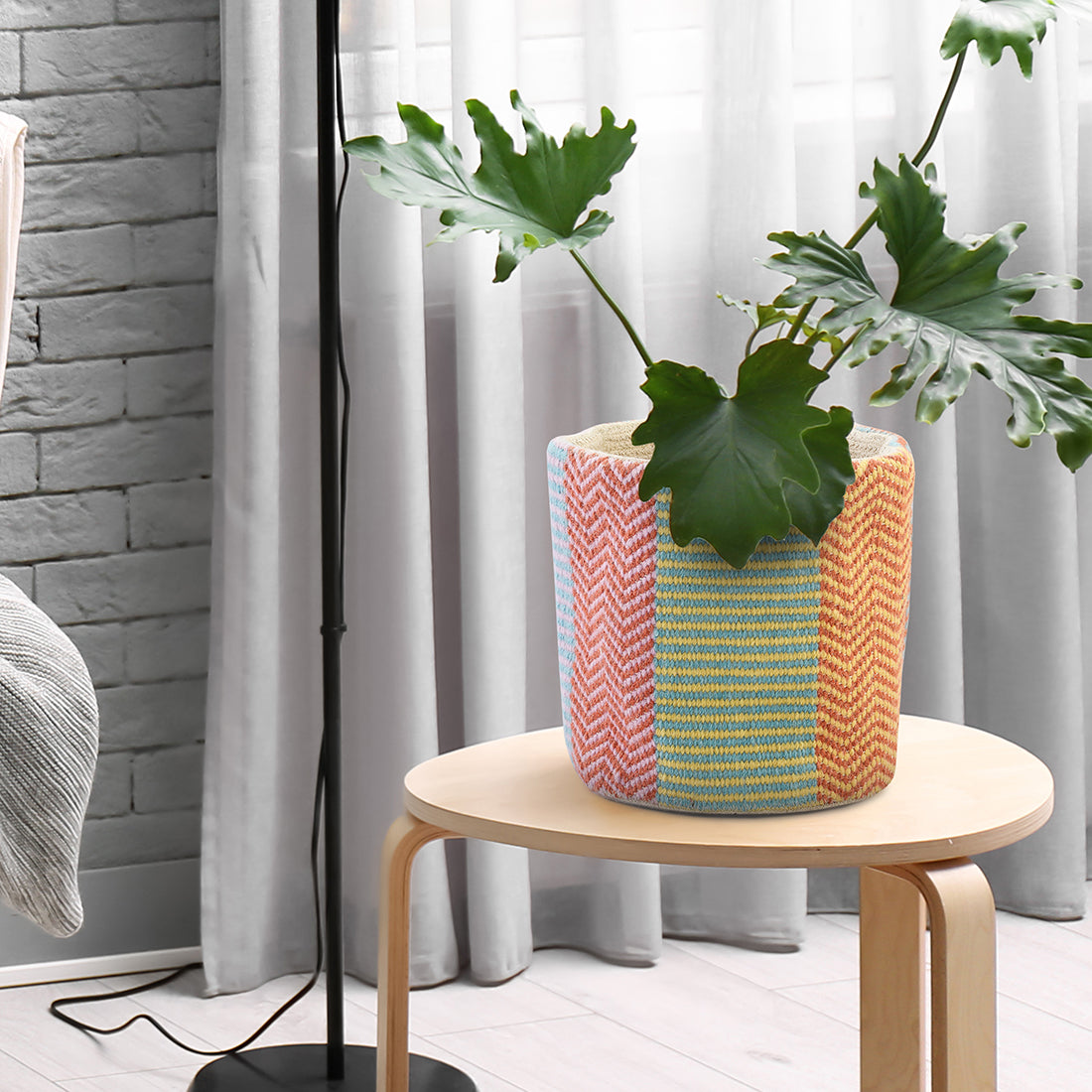 Multicolor Cotton Woven Basket