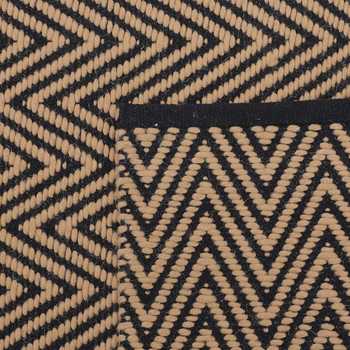 Black and Beige Hand Woven Runner - 2.5' x 7'
