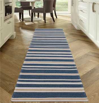 Hand Braided And Screen Printed Cotton Runner - 2'x8'