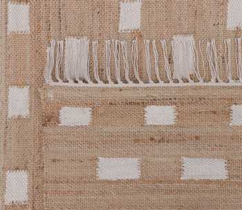 Beige White Hand Woven Jute Rug