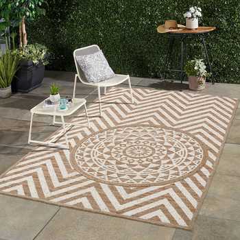 Screen Printed Braided Jute Rug