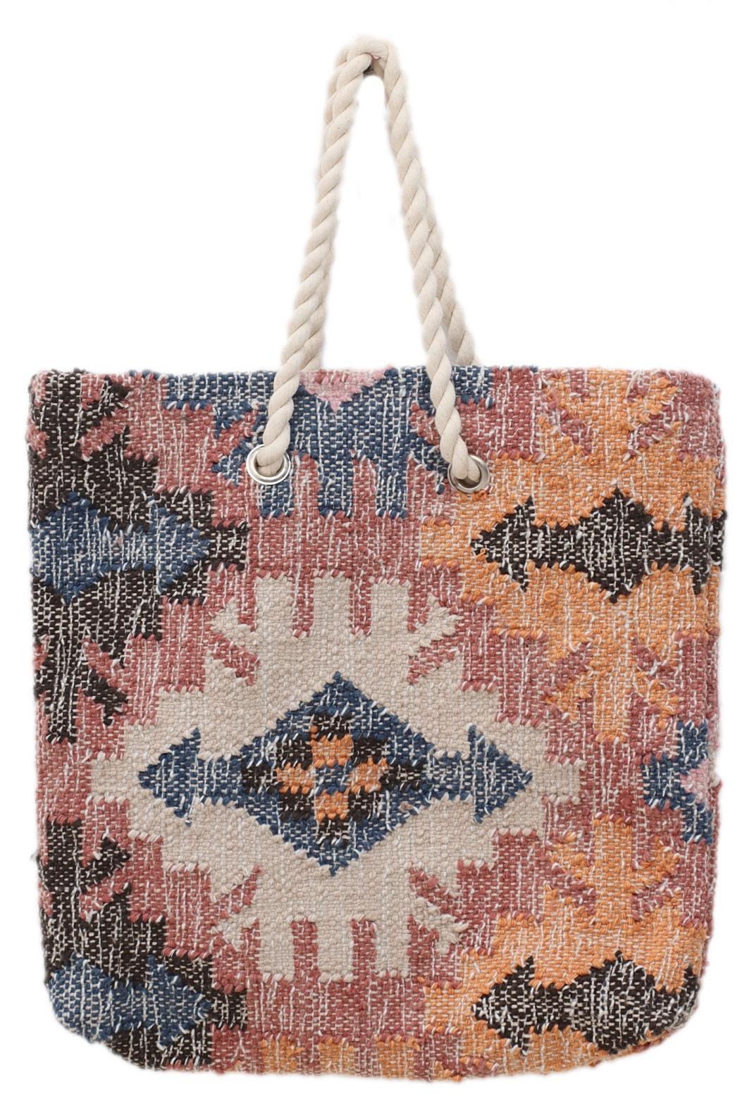 Hand Woven Wool Kilim Tote Bag