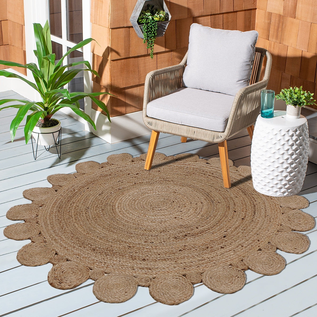 Round Hand Braided Jute Rug