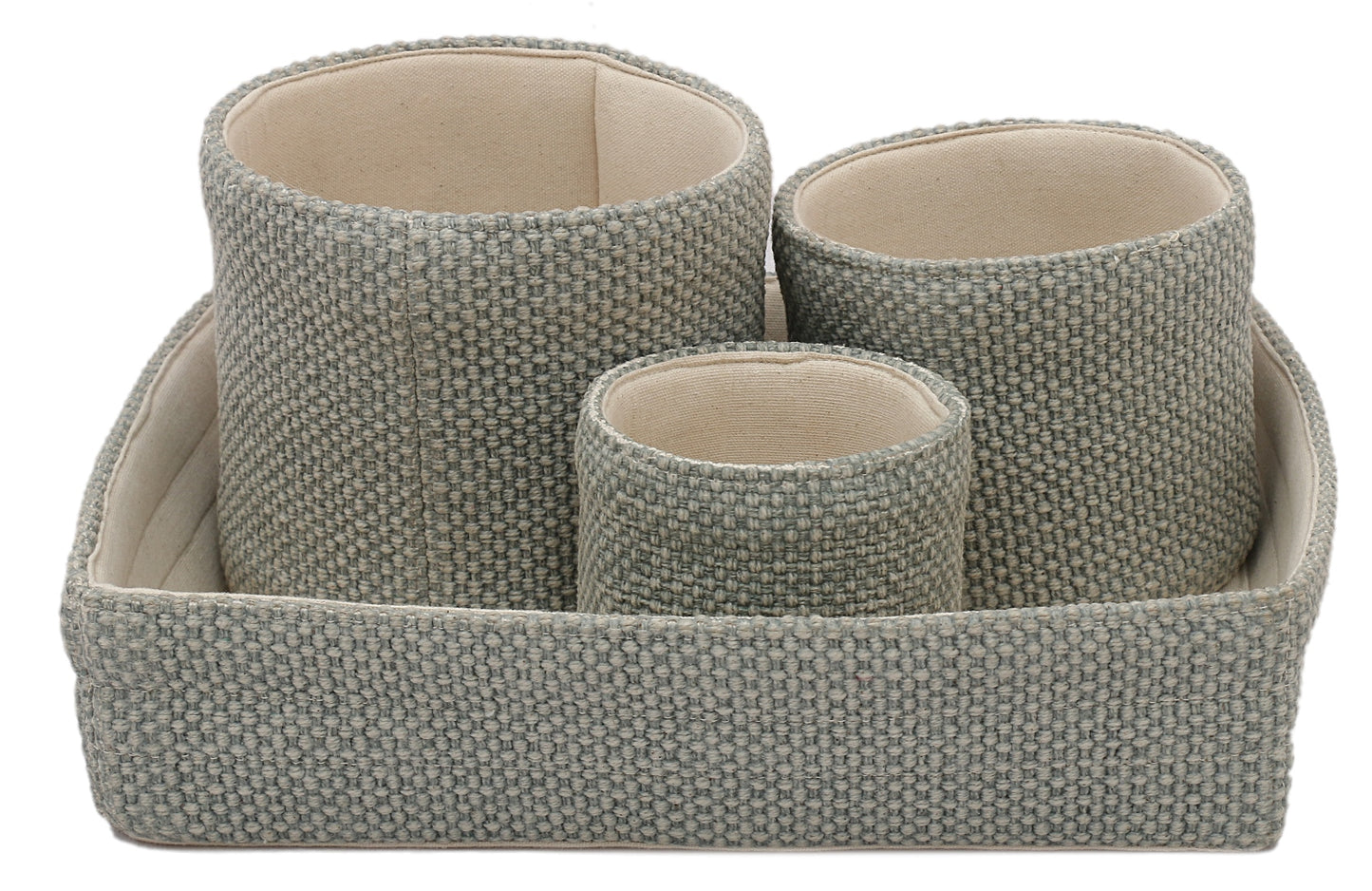Red Hand Woven Cotton Desktop Set