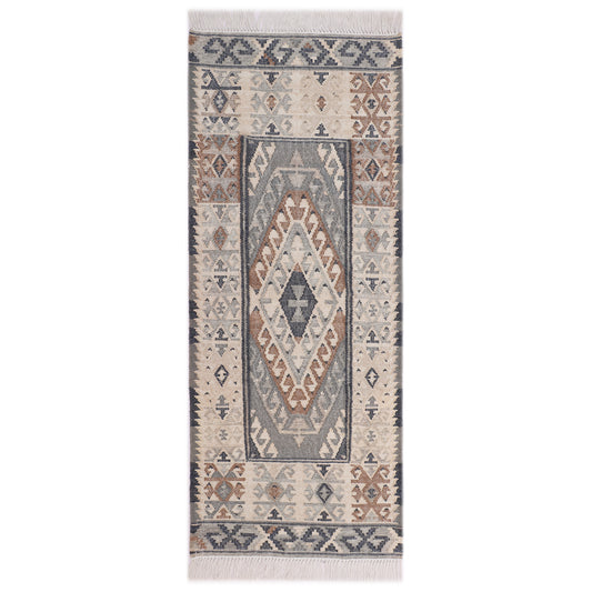 Multicolor Hand Woven PET Punja Kilim - 2.5'x6'