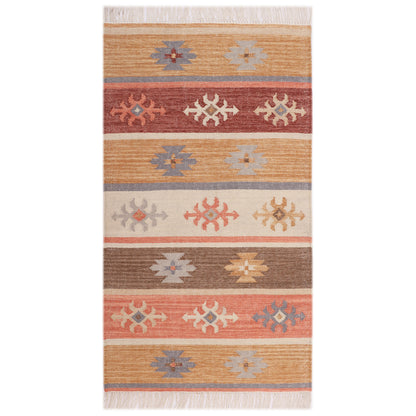 Multicolor Hand Woven Wool Punja Kilim - 3'x5'