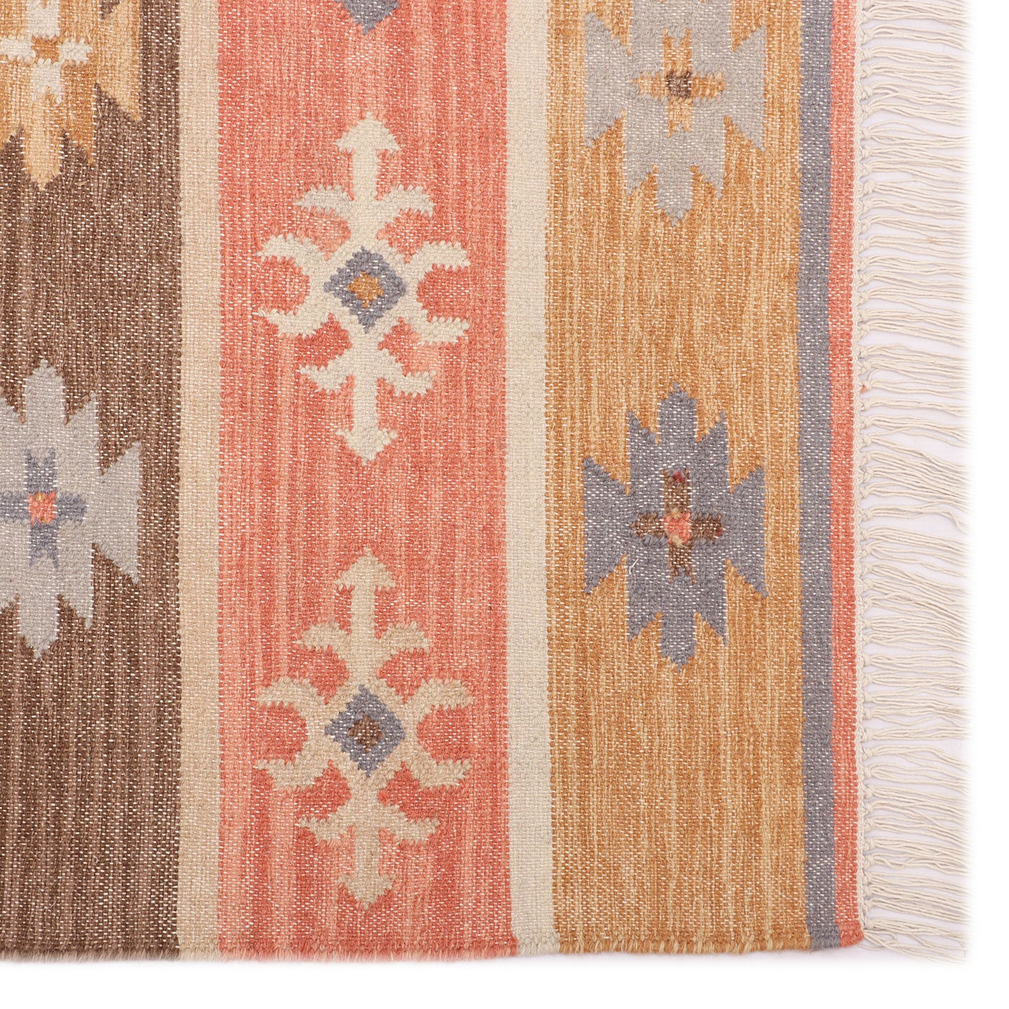 Multicolor Hand Woven Wool Punja Kilim - 3'x5'