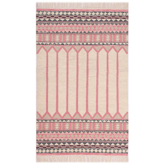 Pink Hand Woven Wool Kilim- 3'x5'