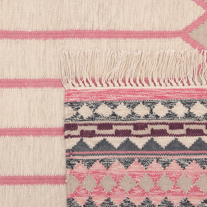 Pink Hand Woven Wool Kilim- 3'x5'