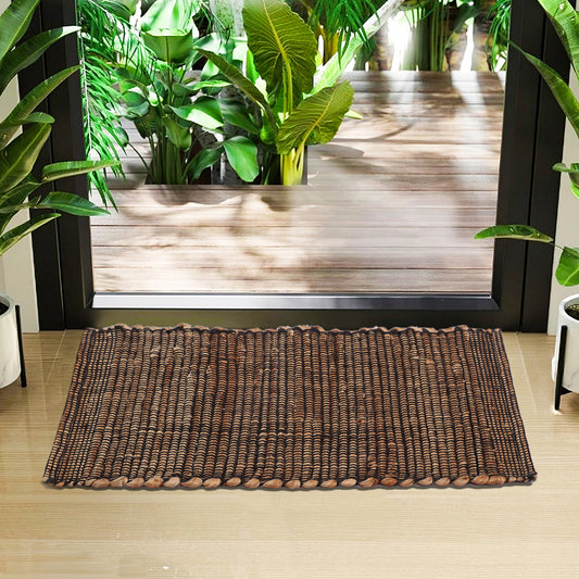 Black and Natural Jute Mat