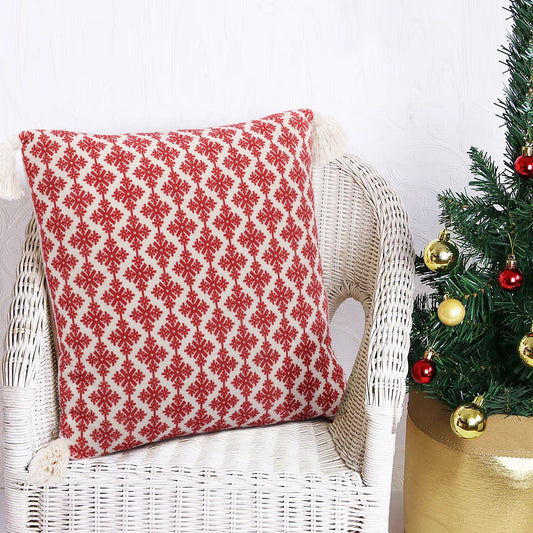 Red and White PET Digital Print Cushion Cover