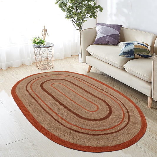 Rustic Brown Jute Braided Rug