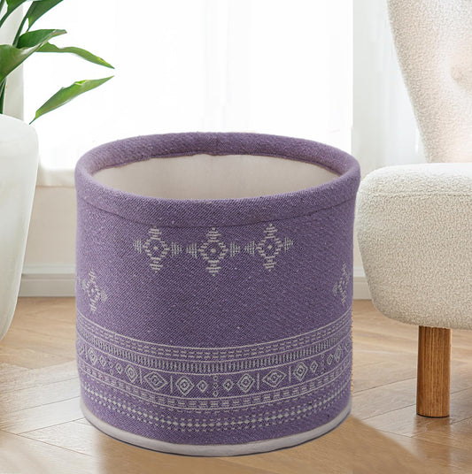 Lavender Cotton Jacquard Basket