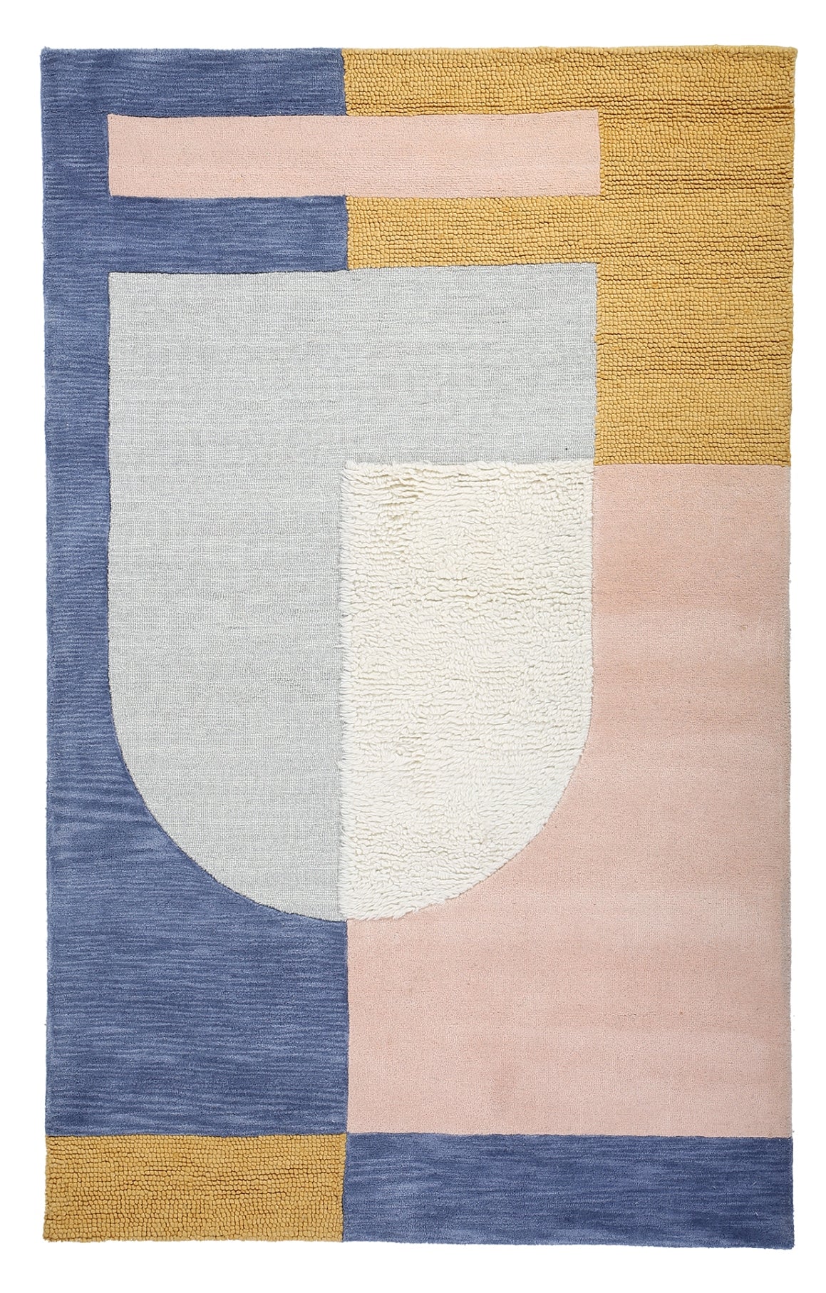 Multi Color Hand Tufted Wool Rug - 5'x8'