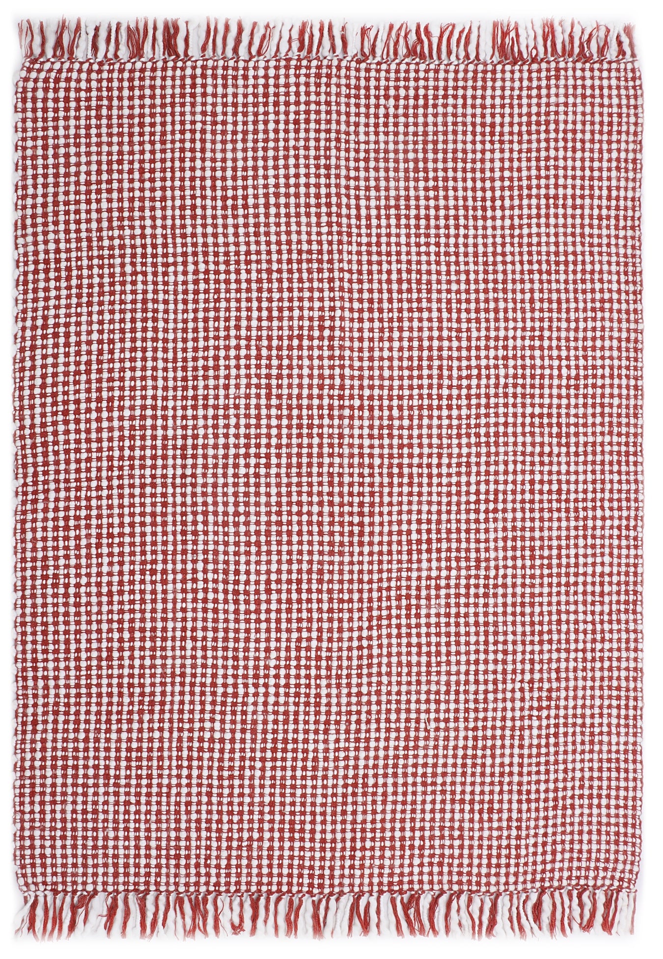 Red and White Hand Woven Throw