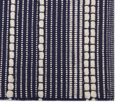 Blue Hand Woven Wool/Cotton Dhurrie - 3'x5.5'