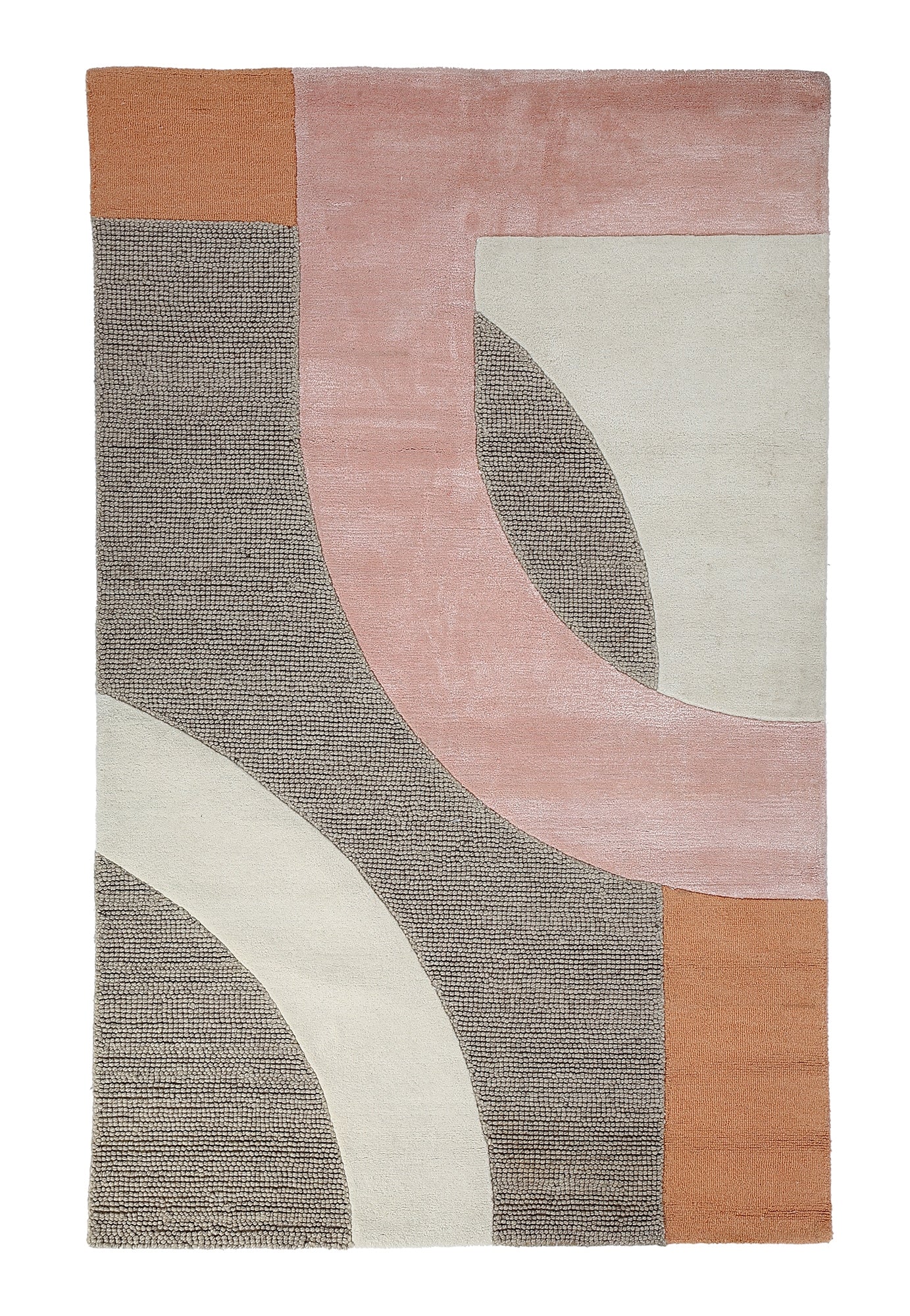 Multicolor Hand Tufted Wool Rug - 5'x8'
