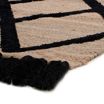 Hand Woven Jute Rug with Tassels