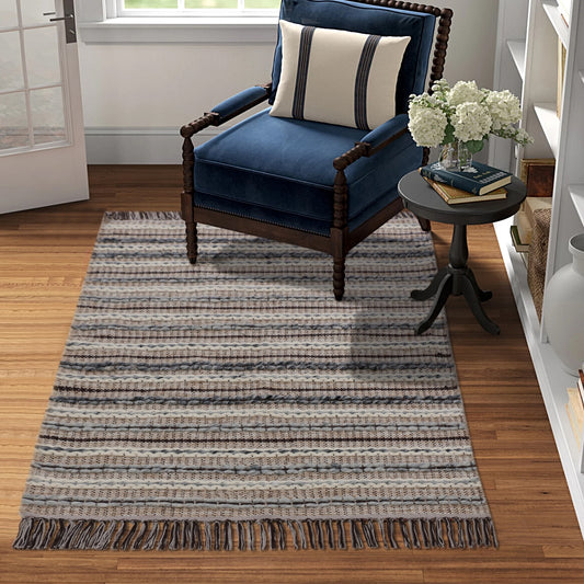 Hand Woven Wool/Jute Kilim Rug - 3'x5'