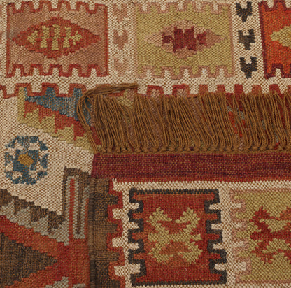 Multicolor Hand Woven Wool Punja Kilim - 3'x5'