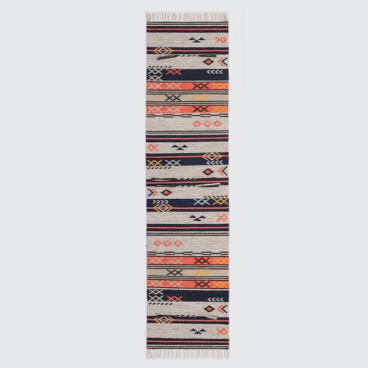 Multicolor Hand Woven Wool Kilim-1.5'x9'