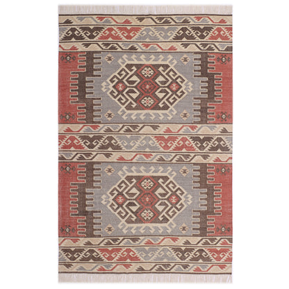 Hand Woven Wool Kilim - 5'x8'