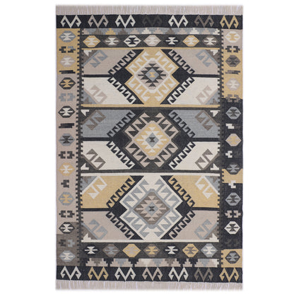 Hand Woven Wool Kilim - 5'x8'