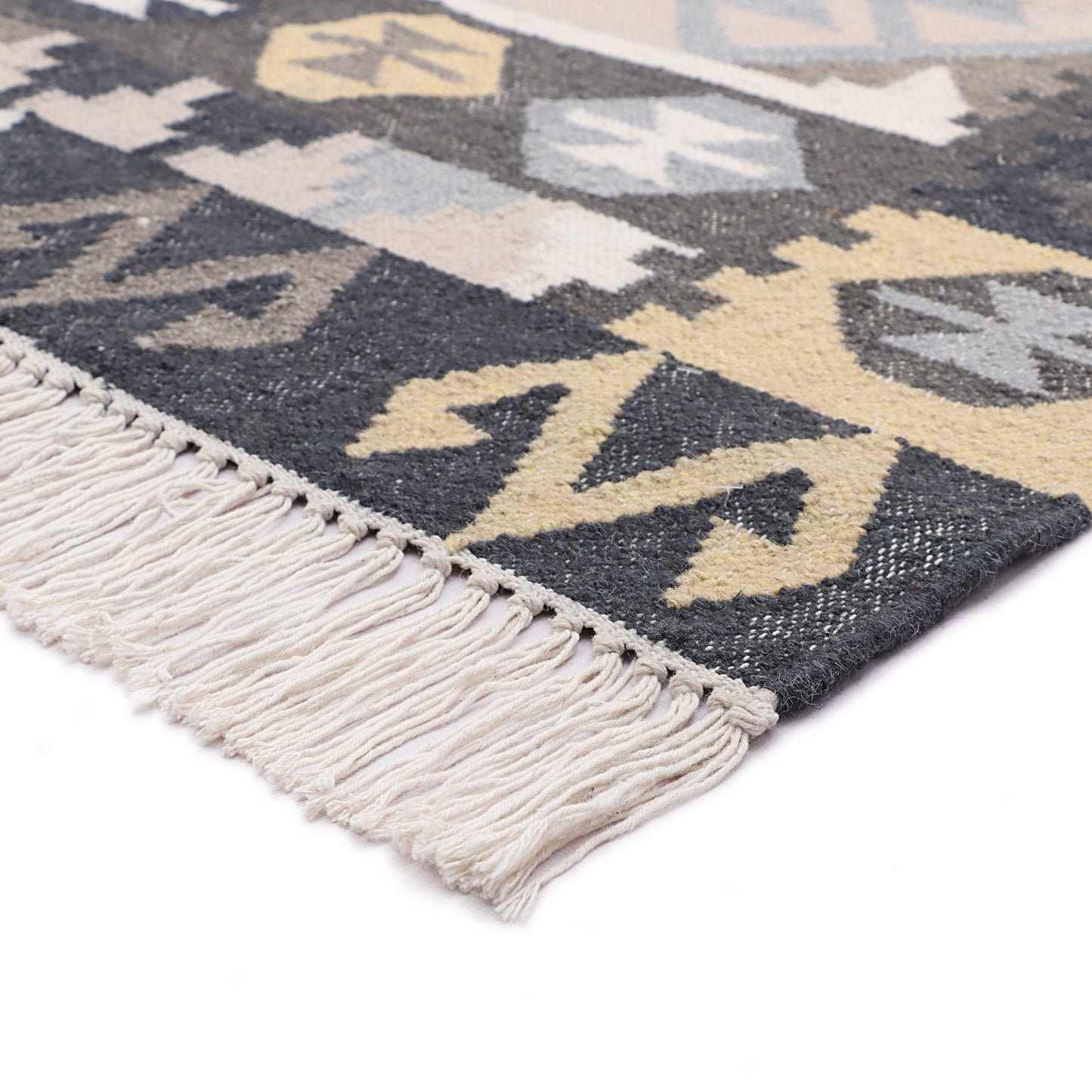 Hand Woven Wool Kilim - 5'x8'