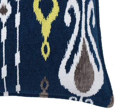 Blue Ikat Jacquard Cushion Cover