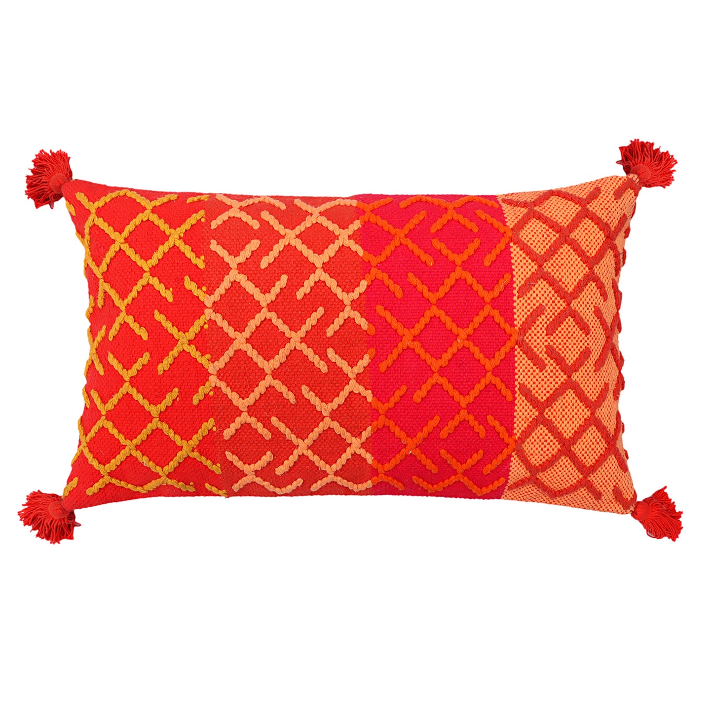 Red Hand Woven Cushion Cover