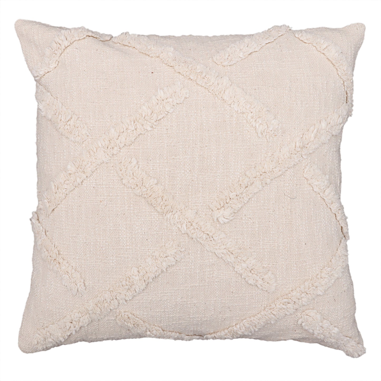 Cotton Slub Tufted Cushion Cover