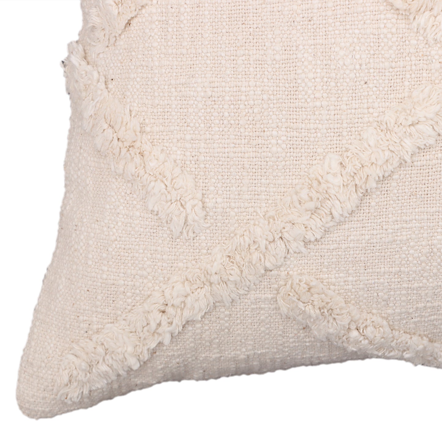 Cotton Slub Tufted Cushion Cover