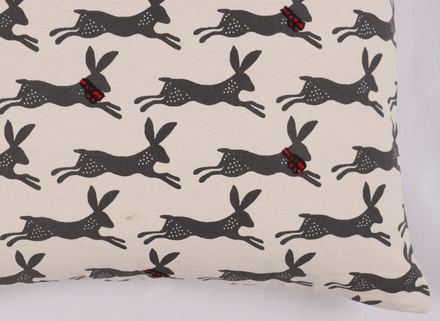 Black Rabbit Print Cushion Cover