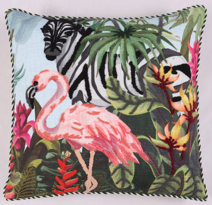 Flamingo Print Cushion Cover