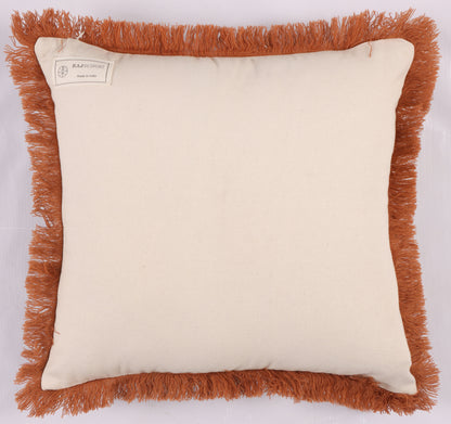 Tiger Print Cushion Cover With Fringe