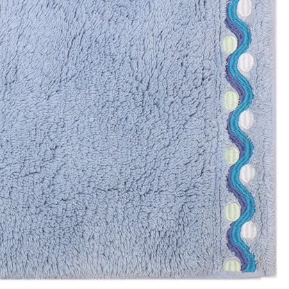 Blue Cotton Bath Mat