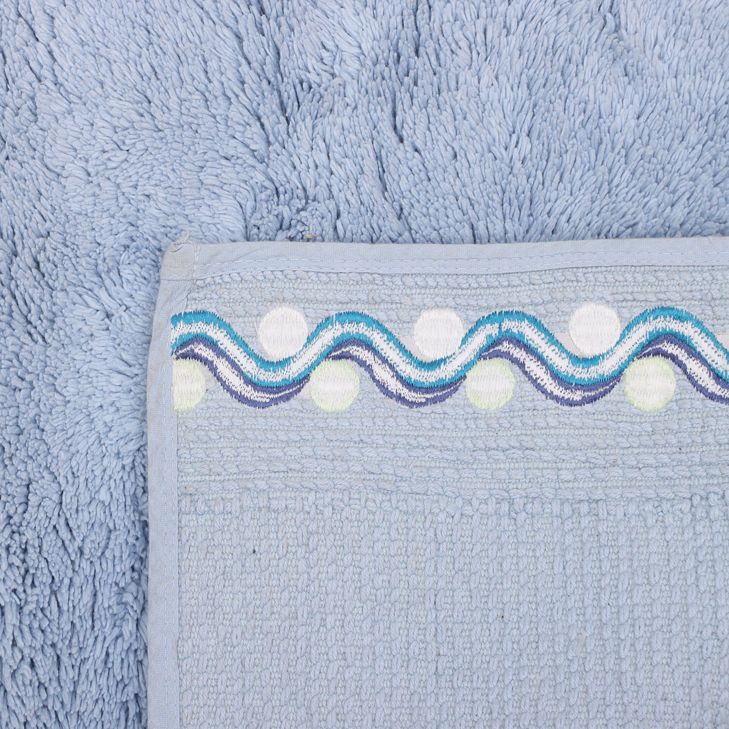 Blue Cotton Bath Mat