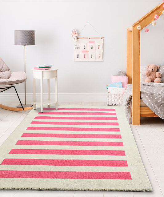 pink stripe rug