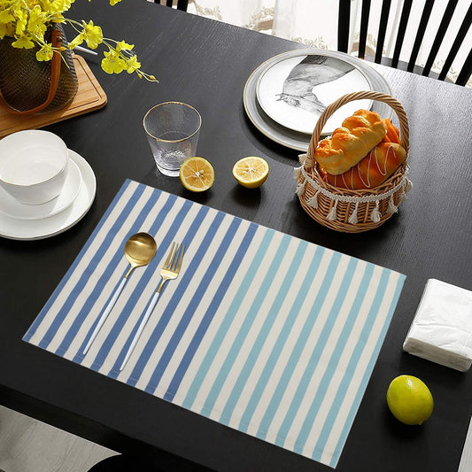 Blue and Aqua Striped Placemat - Pack of 6