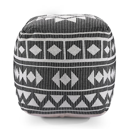 Black & White Knitted Pouf