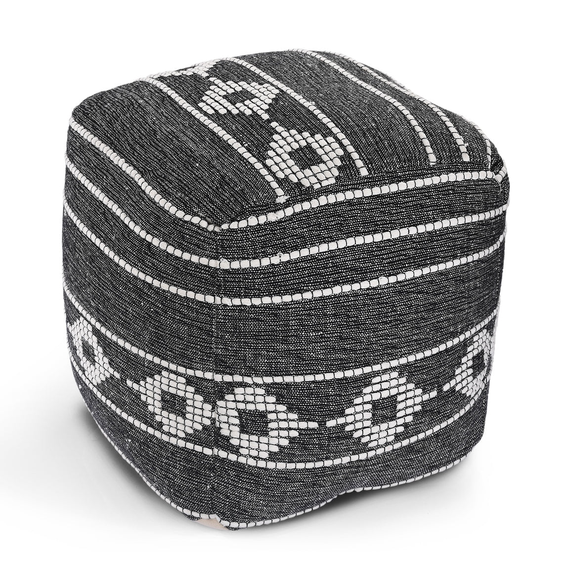 Black & White Knitted Pouf